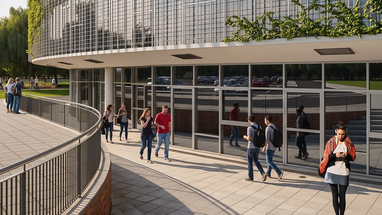 San Andres Auditorium - School Building Exterior 3D Rendering (Angle View)