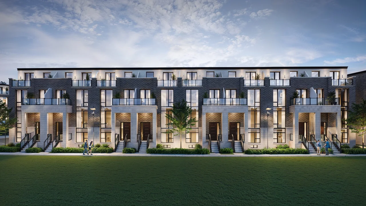 Boss Luxury Towns - Luxury Townhouse Exterior 3D Rendering (View 1)