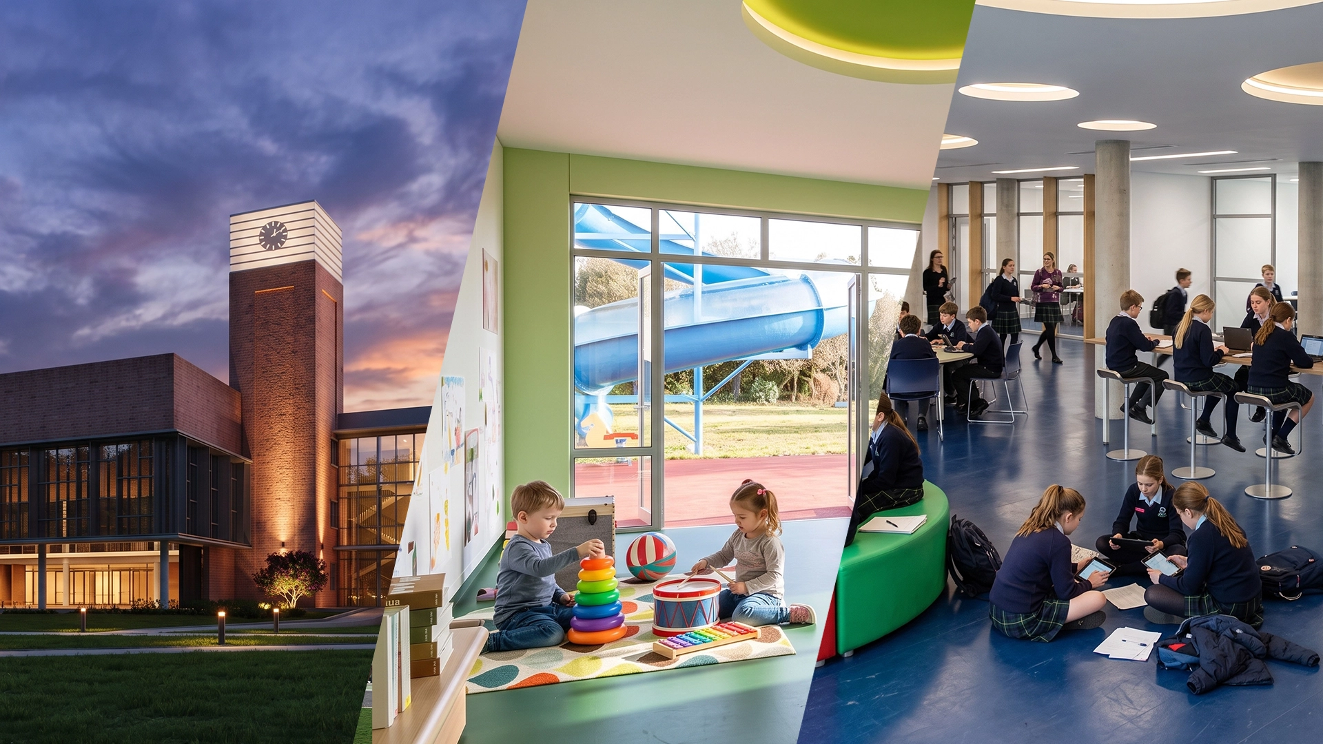 San Andres School primary and secondary educational 3D architectural rendering - Buenos Aires, Argentina