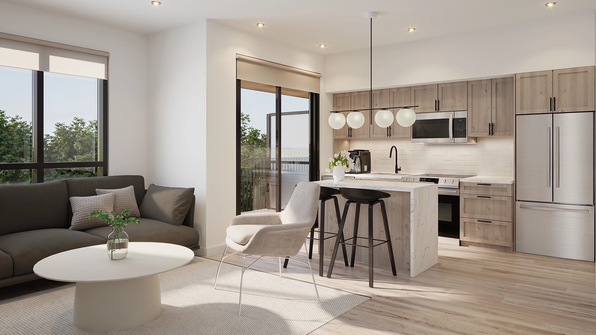 the jake modern suite interior kitchen dinning room rendering
