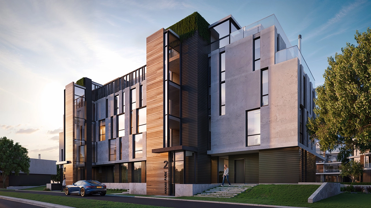 Hanami Park - Residential Building 3D Exterior Rendering (View 3)