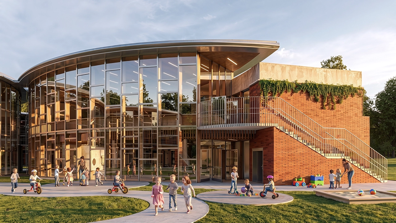San Andres Kindergarten - Educational Facility Exterior Visualization