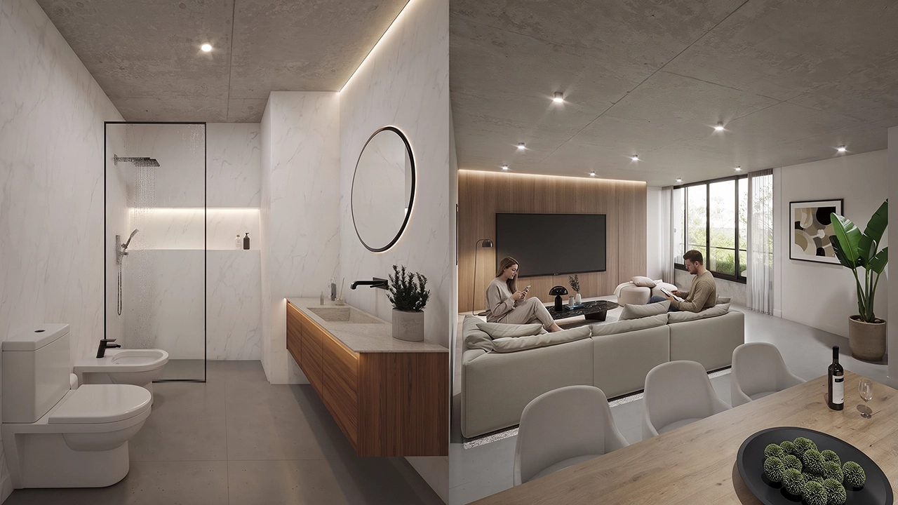 Manzanares Project - Modern Living and Dining Room Interior 3D Design