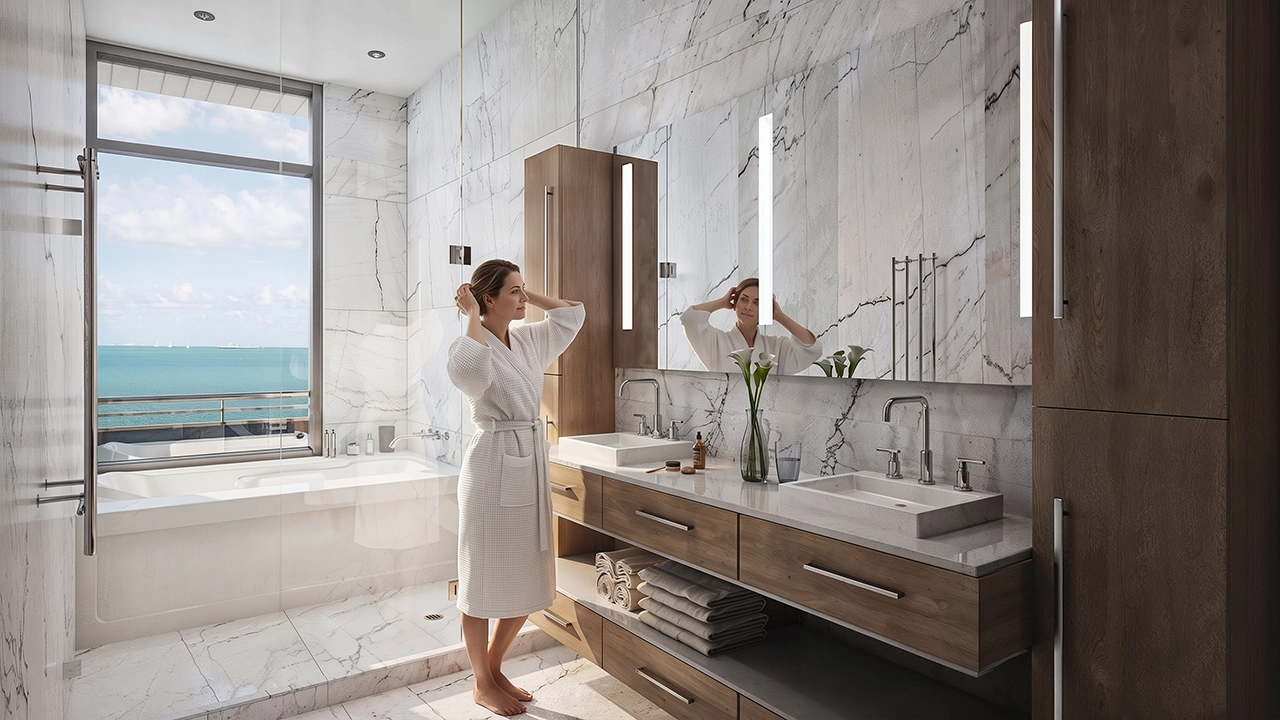 Nautica Marina Residences - Elegant Bathroom Interior Visualization