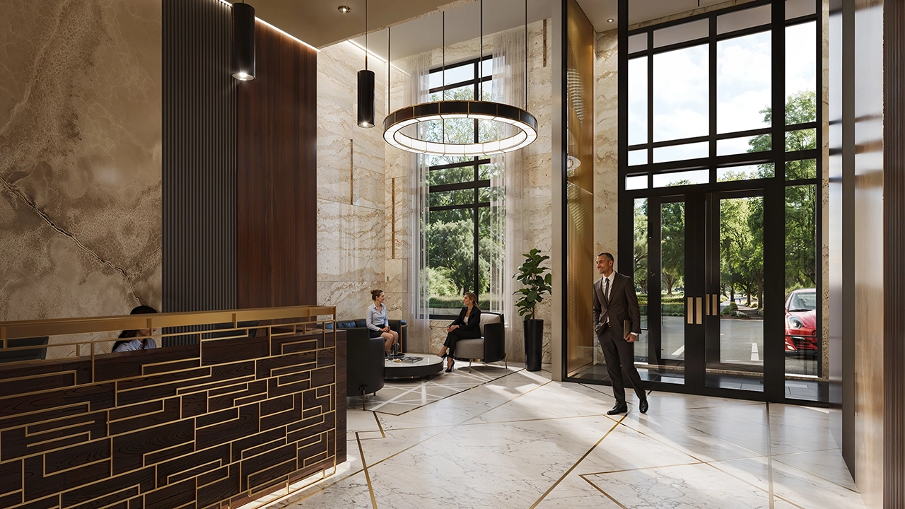 North Bay Condo - Elegant Lobby Interior 3D Visualization