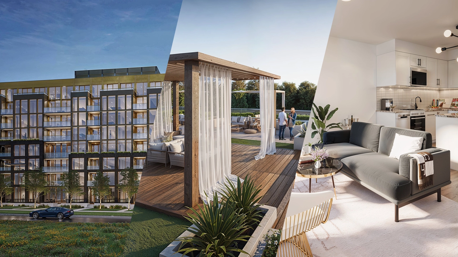 Nuvo Condos resort-style community 3D rendering - Oakville, Ontario, Canada