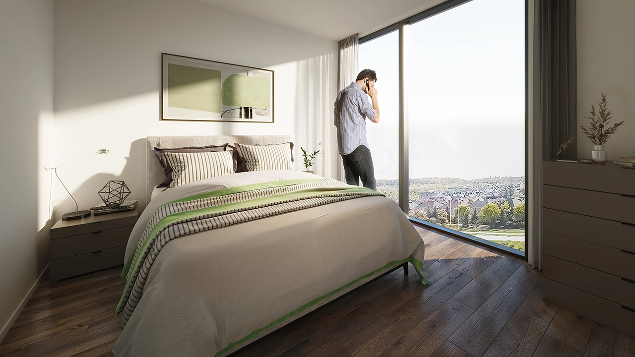 Nuvo Condos - Luxury Bedroom 3D Interior Rendering