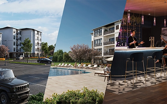 River Rock at Harborside 3D Architectural Rendering North Carolina USA