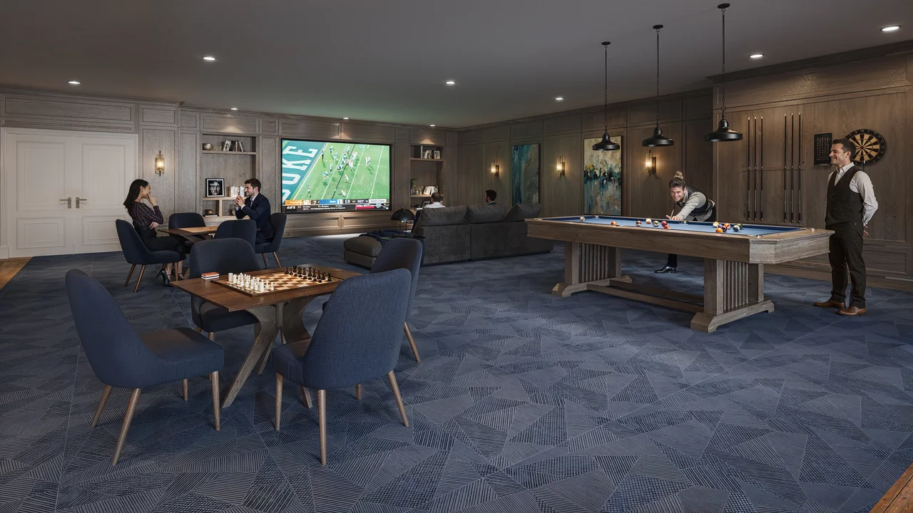 River Rock - Fully Equipped Recreational Games Room 3D Rendering