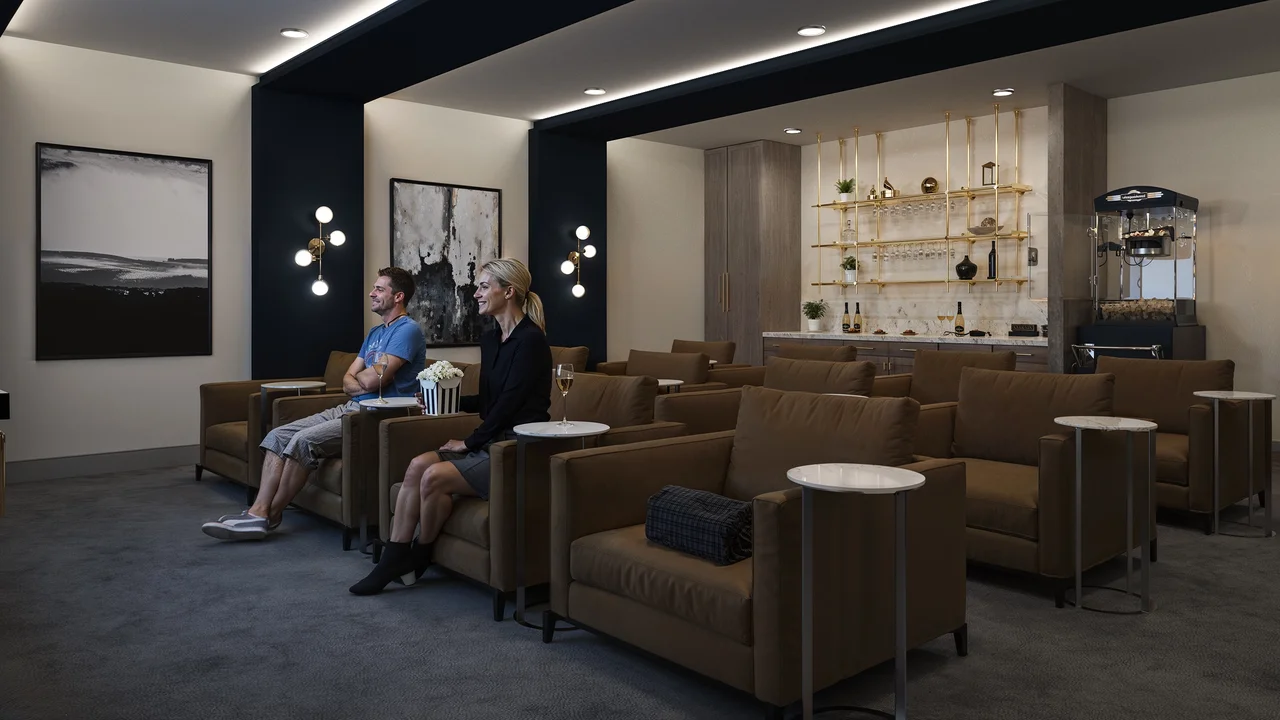 River Rock - Private Cinema and Media Room Interior 3D Visualization