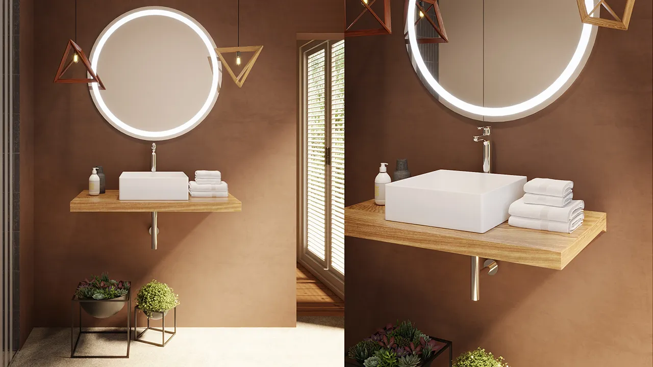 Roca Optica Round - Round Bathroom Fixtures 3D Rendering