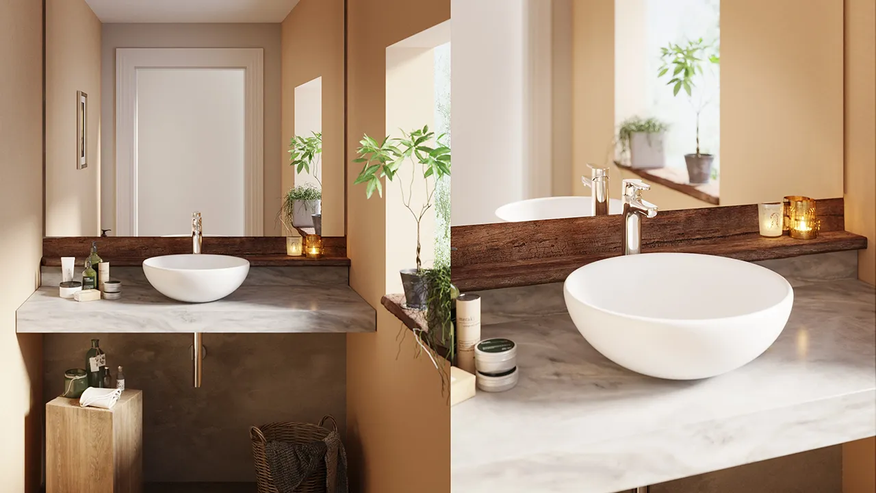 Roca Optica Square - Modern Square Bathroom Visualization