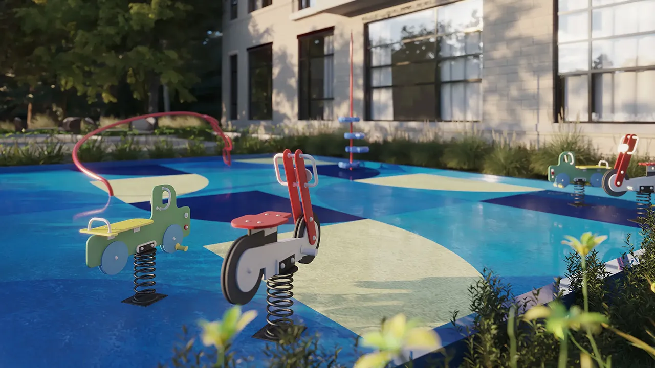 Serville Residences - Contemporary Outdoor Patio 3D Visualization