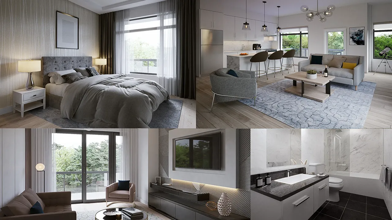 Serville Residences - Modern Residential Interior 3D Rendering