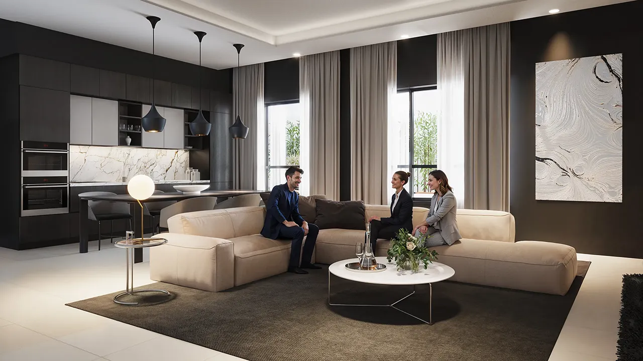 Serville Residences - Stylish Party Room Interior 3D Visualization