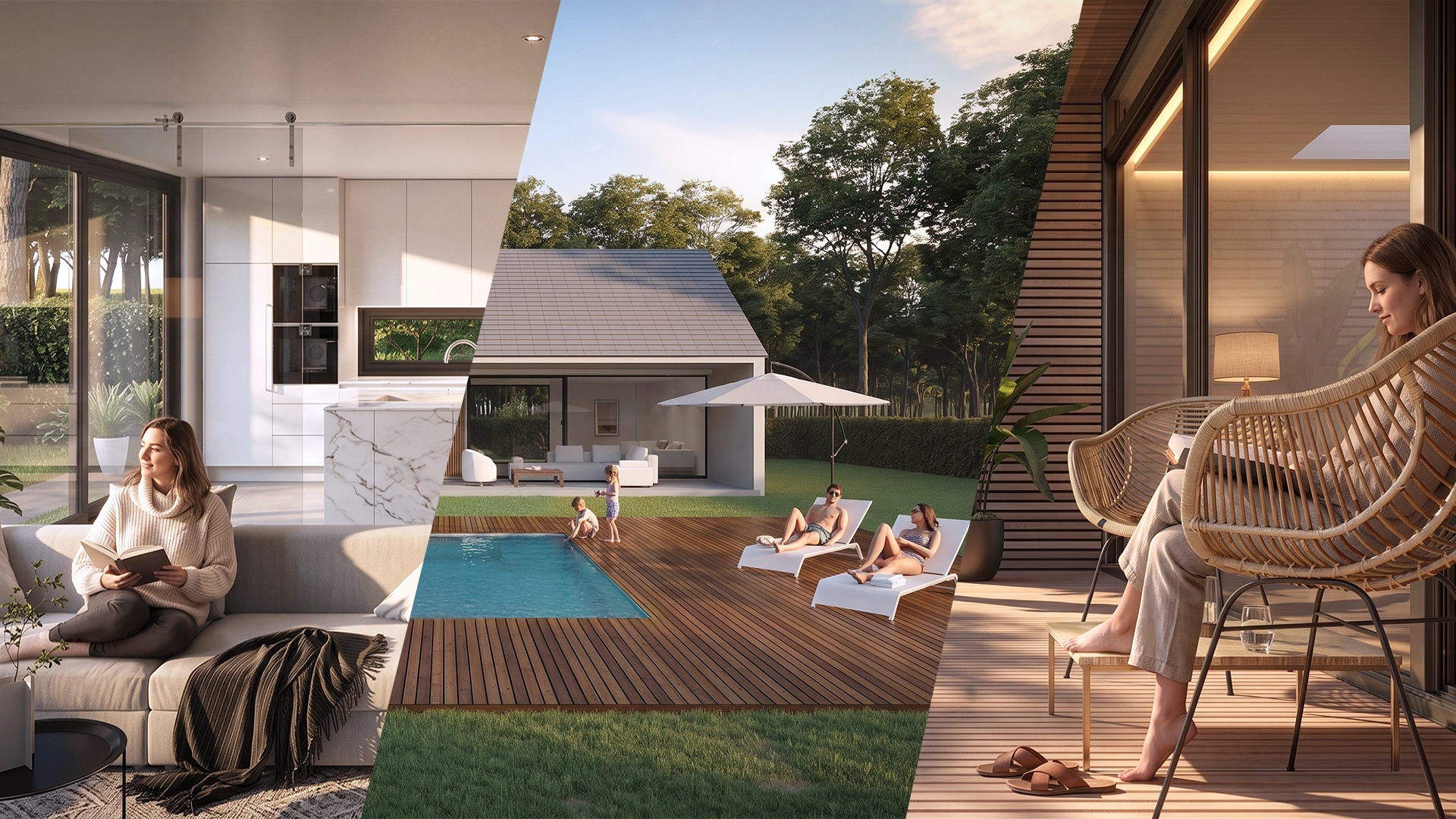 Smart Living 4 modern residential house 3D rendering