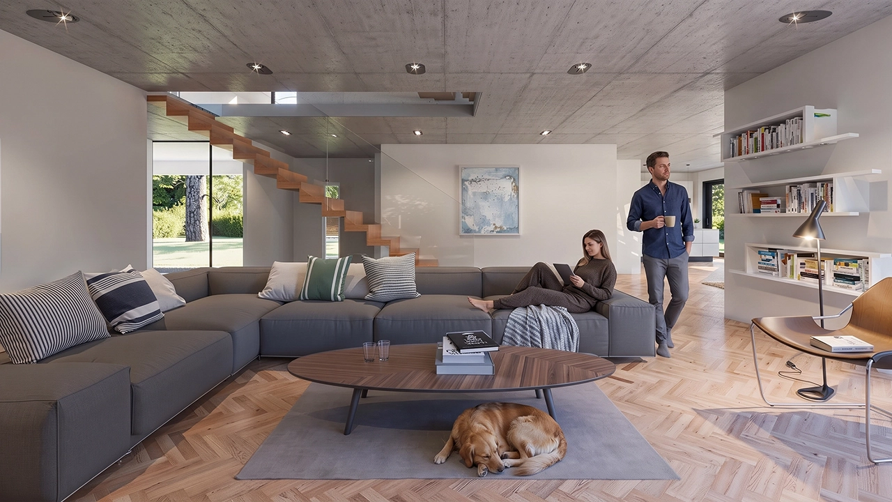 Smart Living 5 - Modern Living Room 3D Interior Visualization