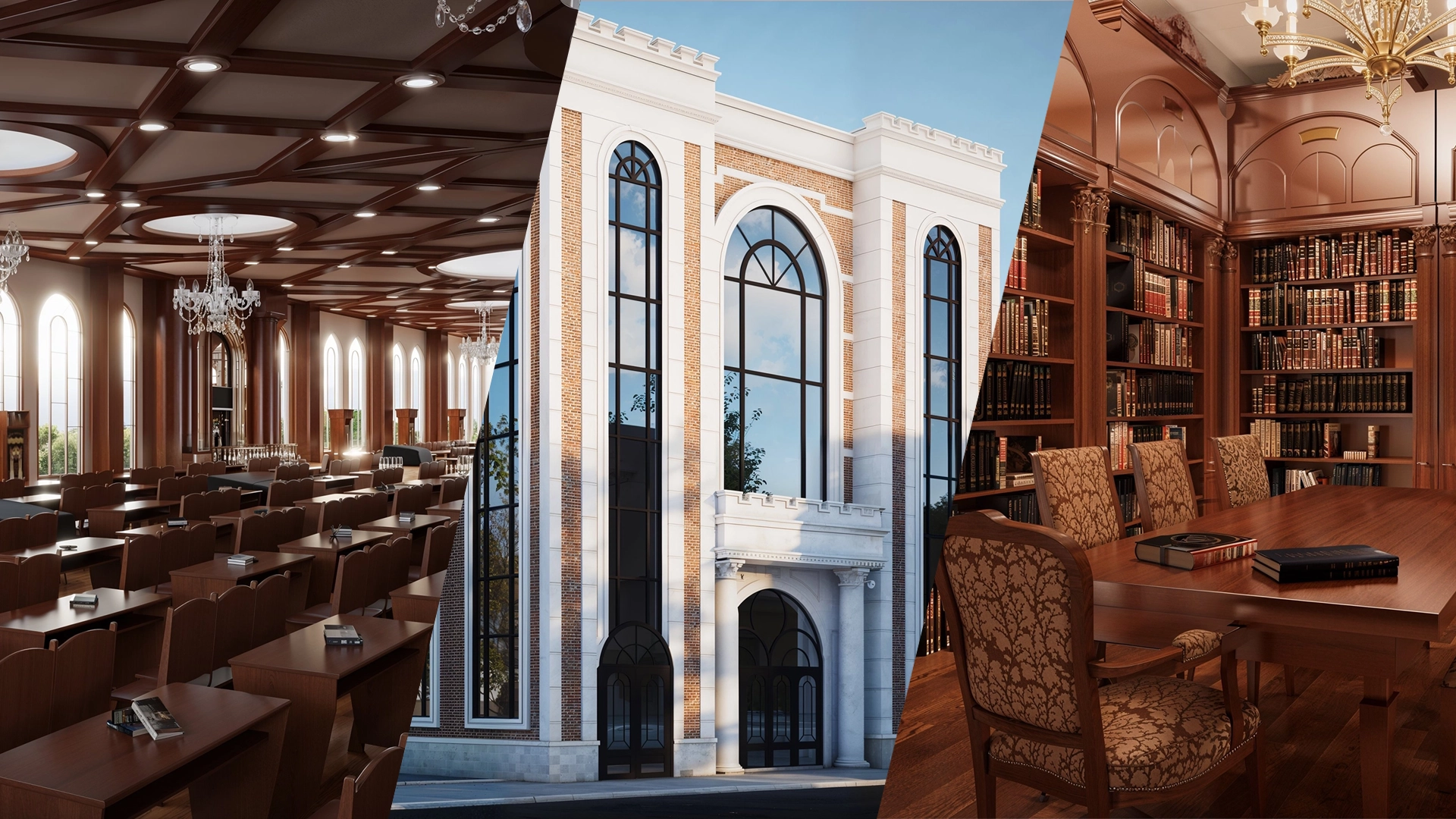 Historical Synagogue 3D architectural reconstruction - New York, USA