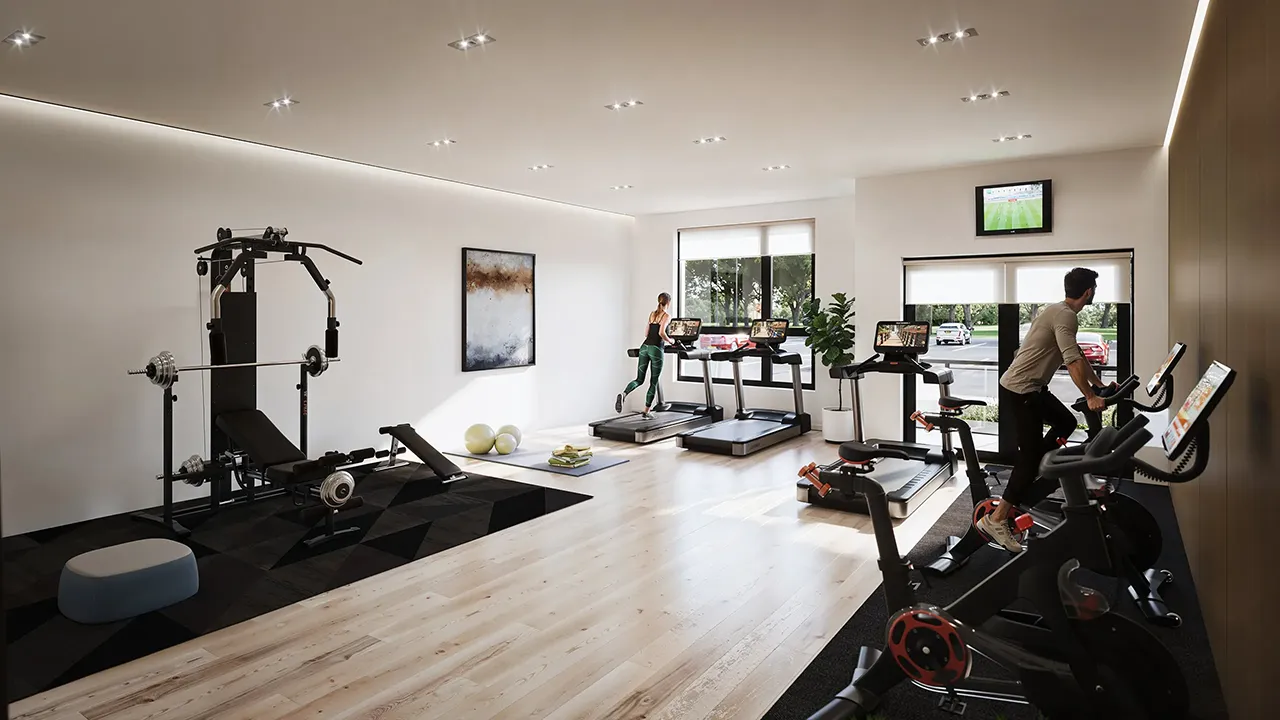 Woodstock - Modern Fitness Center 3D Visualization