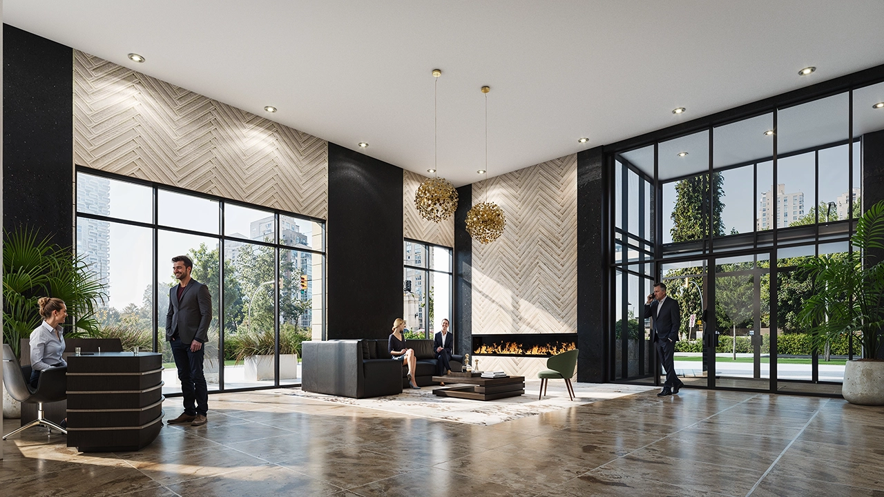interior lobby residence residencias residential  building edificio dia day candada